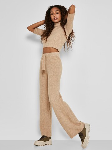 Noisy may Wide leg Pants 'Susie' in Brown