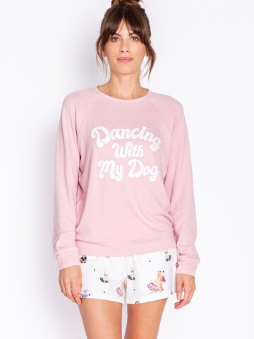 PJ Salvage Pajama Shirt ' Let's Dance ' in Pink: front