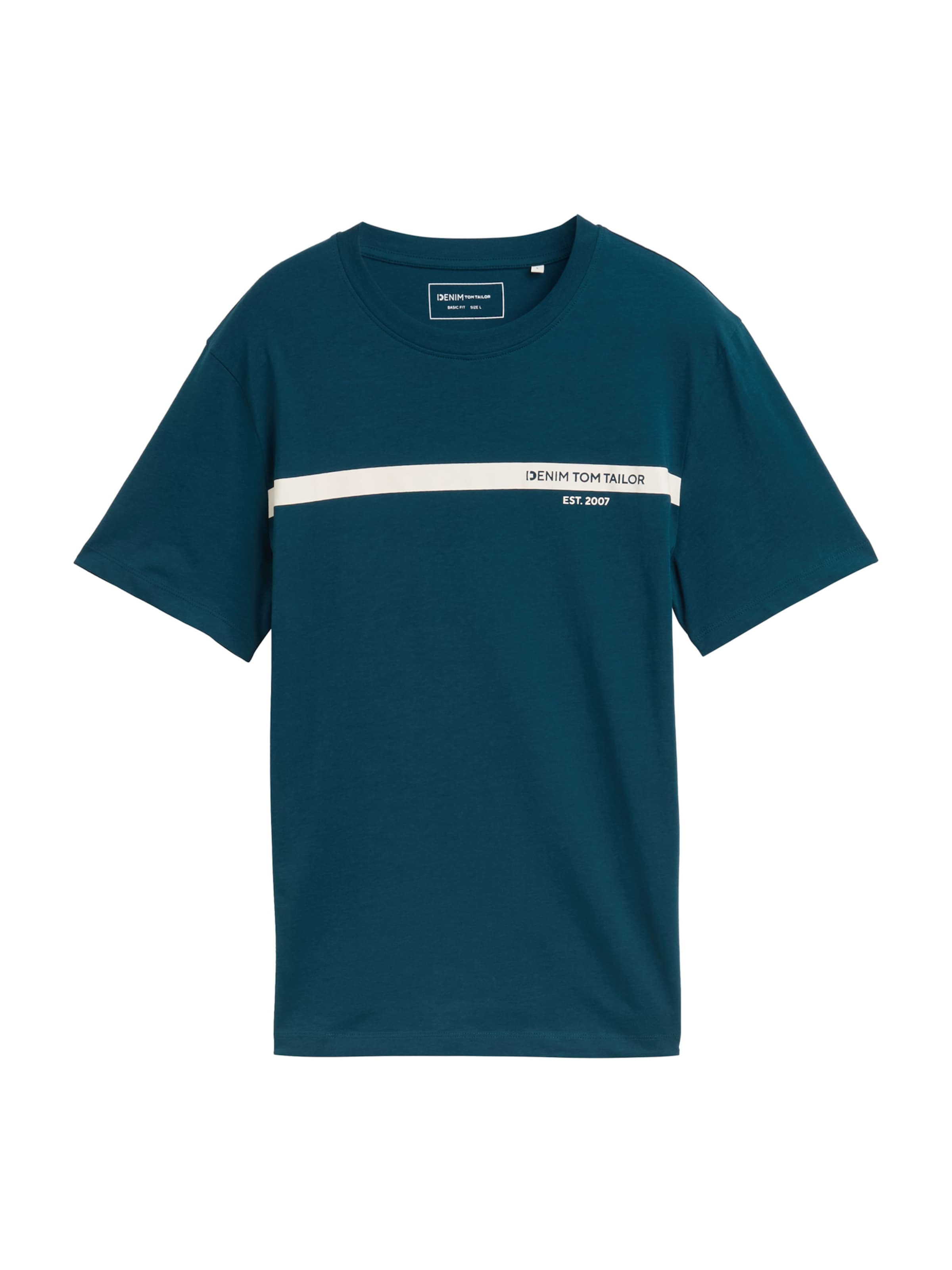 TOM TAILOR DENIM Shirt in Petrol / White, Item view