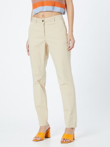 MORE & MORE Slim fit Chino Pants in Beige: front