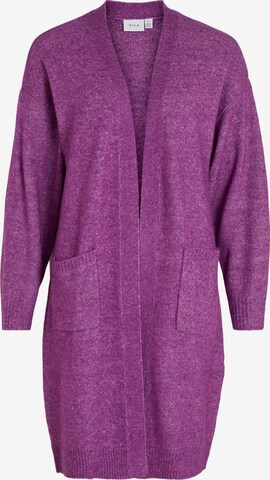 VILA Knit Cardigan 'ELLA' in Purple: front