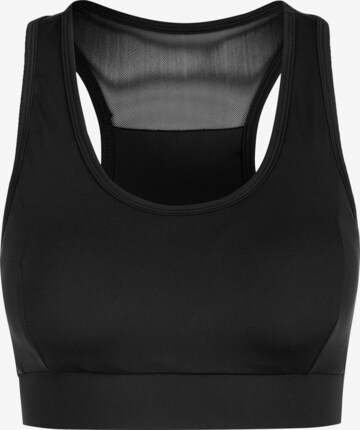 Urban Classics Medium Support Sports Bra in Black: front