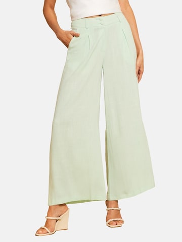Pantalon à pince love & roses en vert : devant
