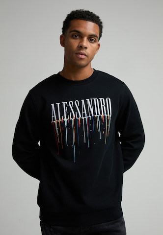 Alessandro Zavetti Sweatshirt 'Artista' in Black: front
