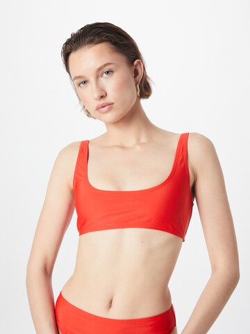 Nasty Gal - Bustier Top de bikini en rojo: frente