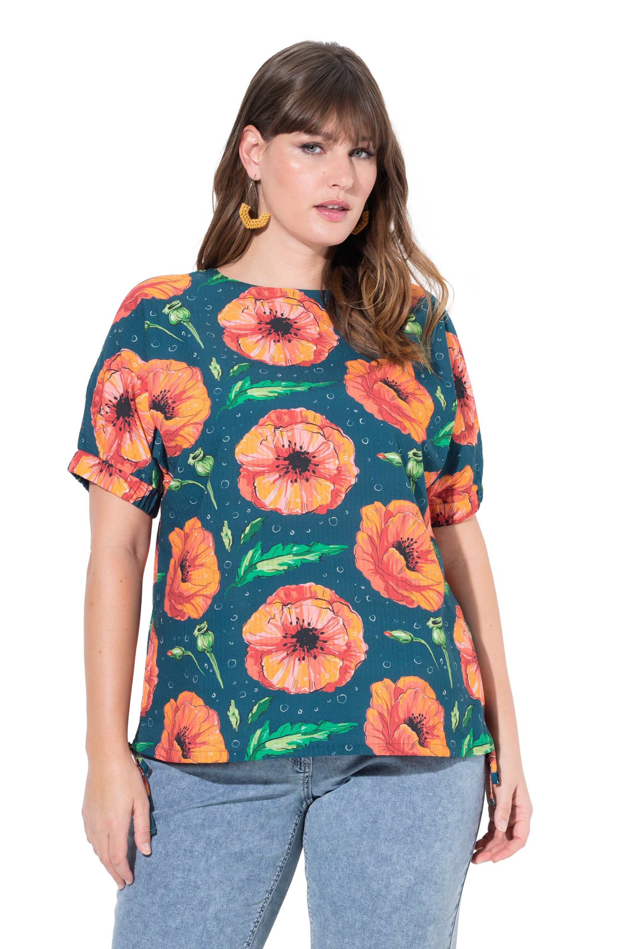 Ulla Popken Blouse in Blauw: voorkant