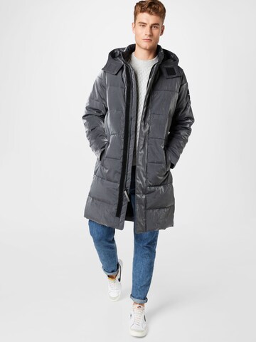 HOLLISTER Зимнее пальто в Серый
