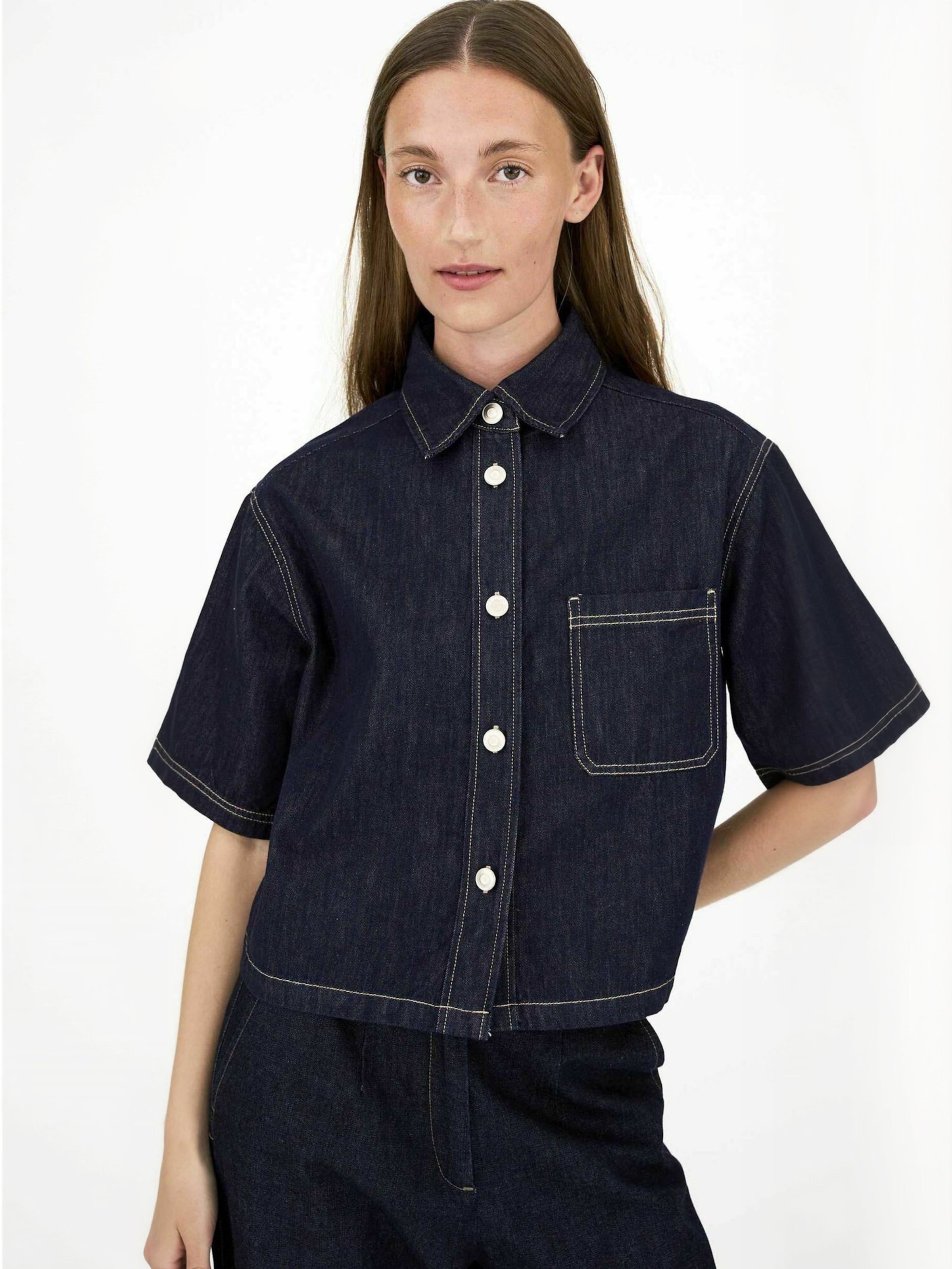 Ivy Copenhagen Shirt ' IVY-Malika ' in Blue: front
