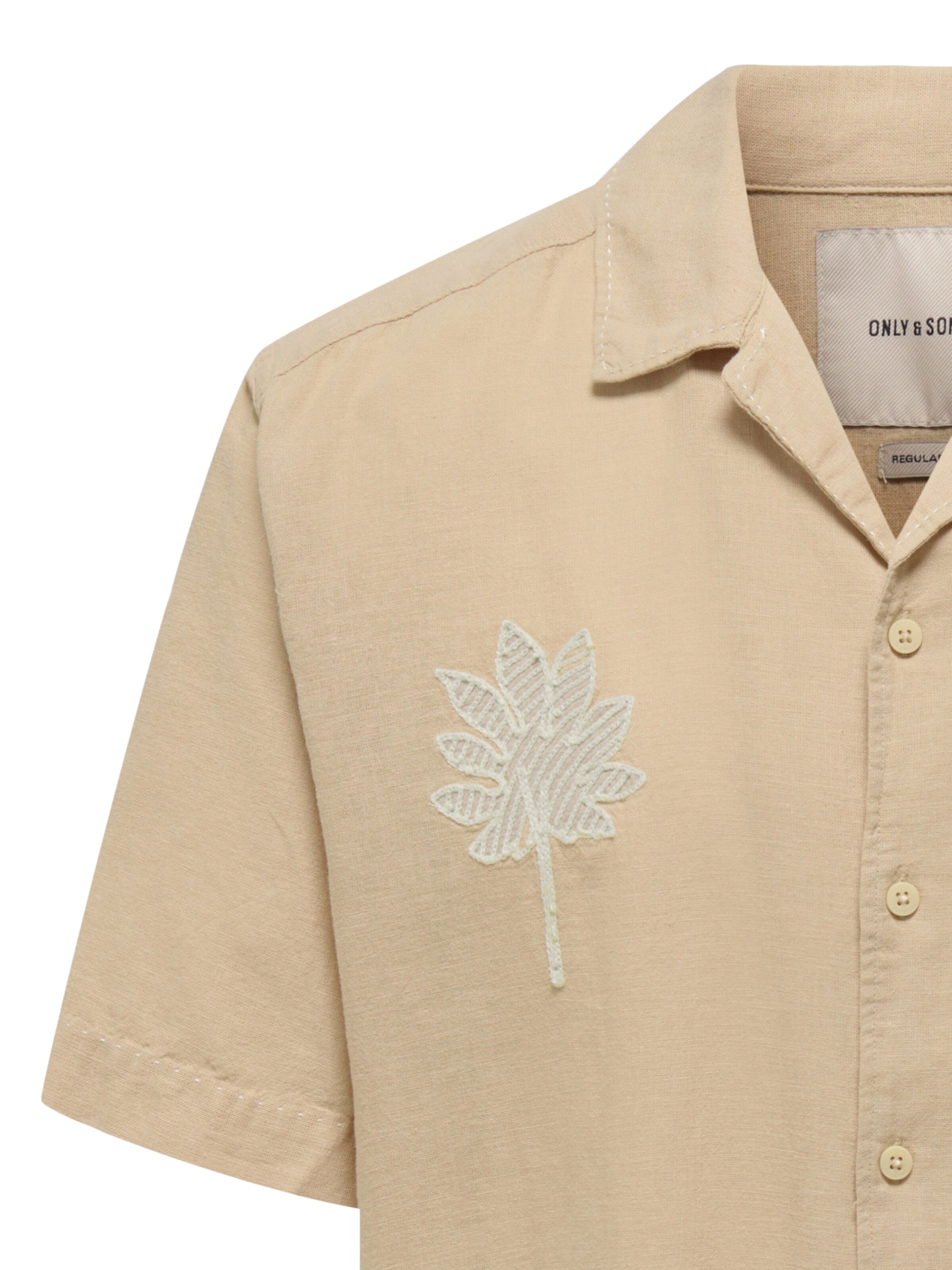 Only & Sons Regular fit Button Up Shirt 'Caidenly' in Brown