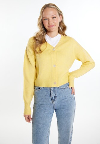 MYMO Knit cardigan in Yellow: front