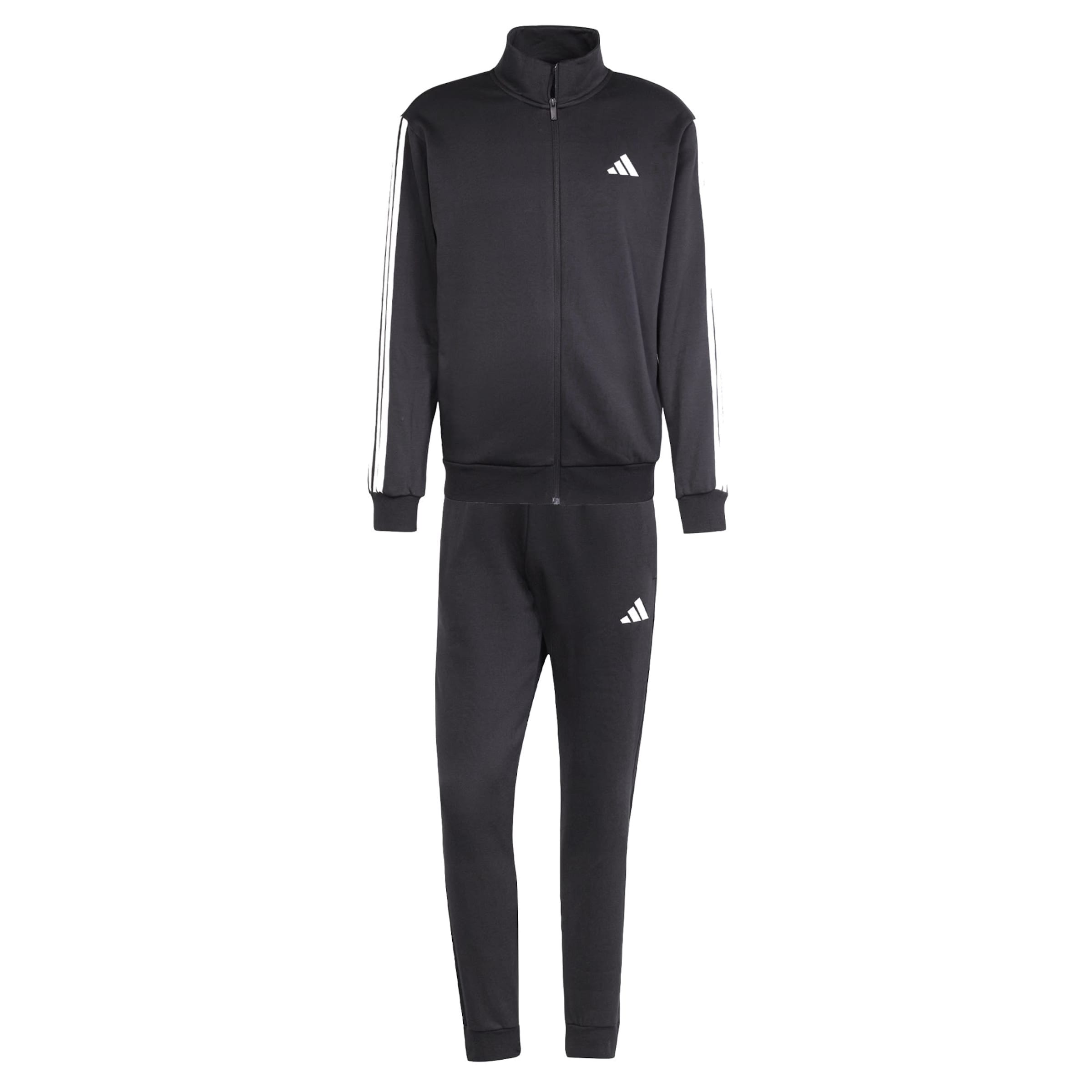 ADIDAS SPORTSWEAR Treniņtērps &#x27;3-STRIPES FLEECE&#x27;, krāsa - melns / balts, Preces skats