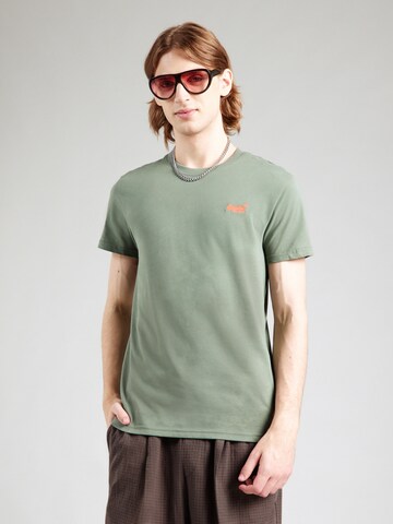 Tricou 'Essential' de la Superdry pe verde: față