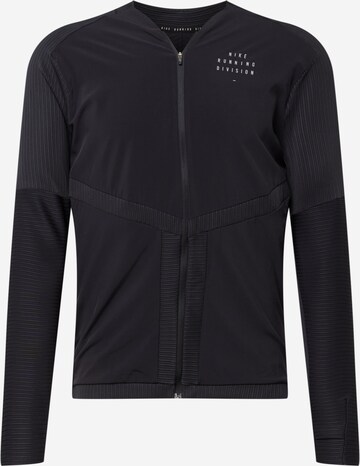 NIKE Sportsweatvest 'Element Run Division' in Zwart: voorkant