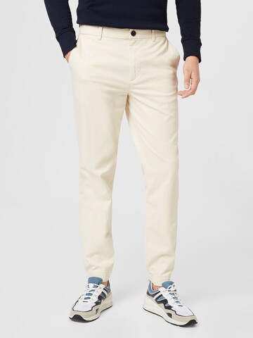 Regular Pantalon chino TOM TAILOR DENIM en beige : devant