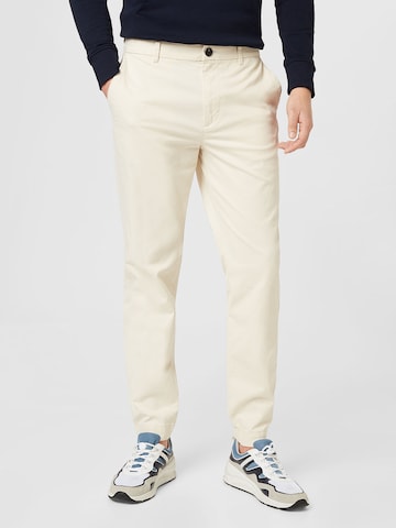 TOM TAILOR DENIM Chino trousers in Beige: front