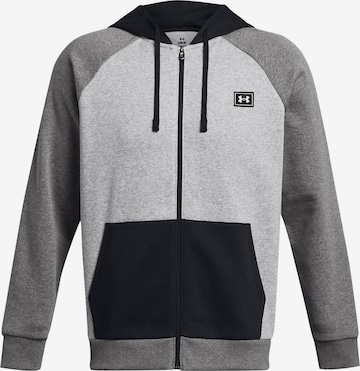 UNDER ARMOUR Athletic Zip-Up Hoodie 'Rival' in Grey: front