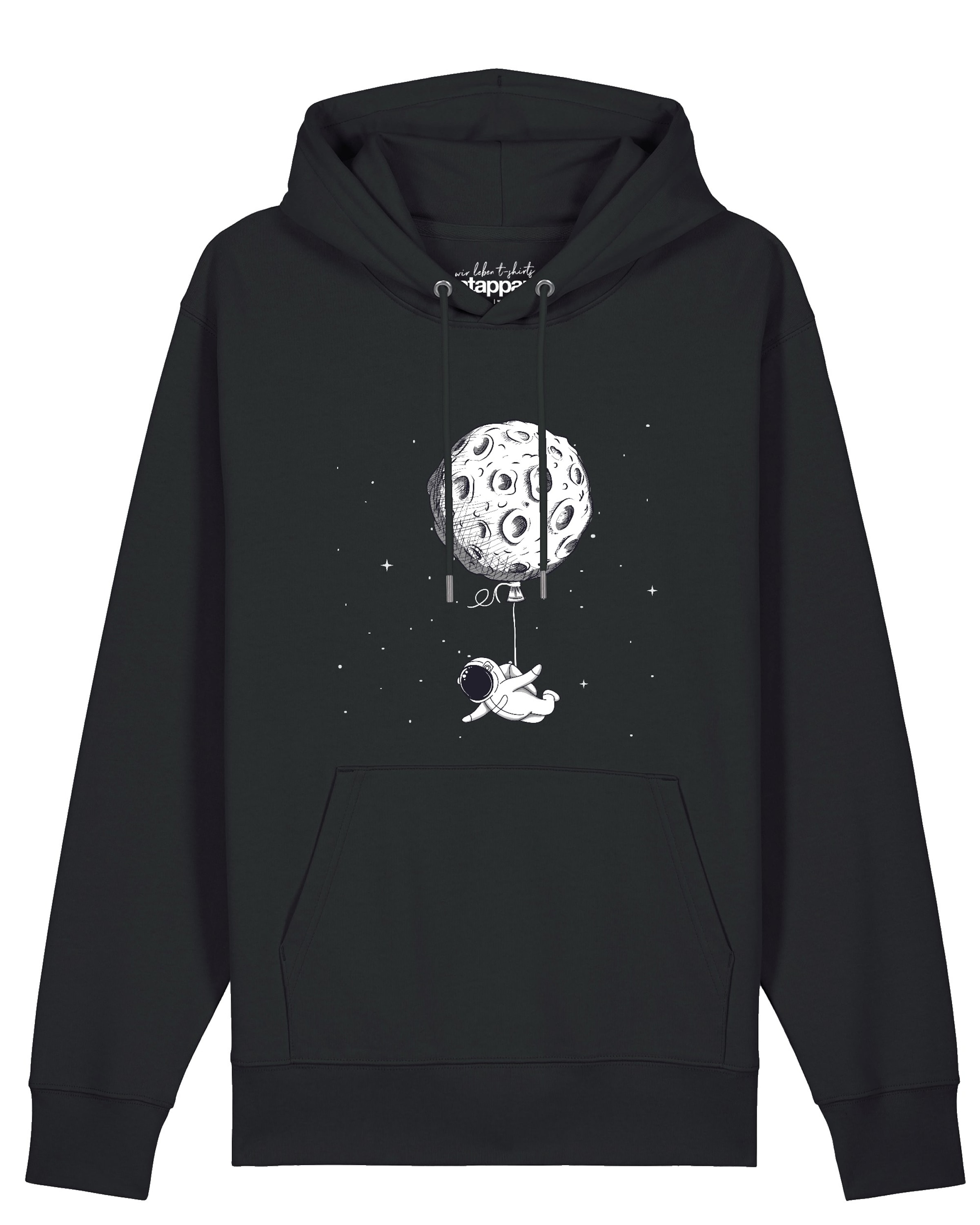 Watapparel Sweatshirt 'Funny Spaceman' in Zwart: voorkant