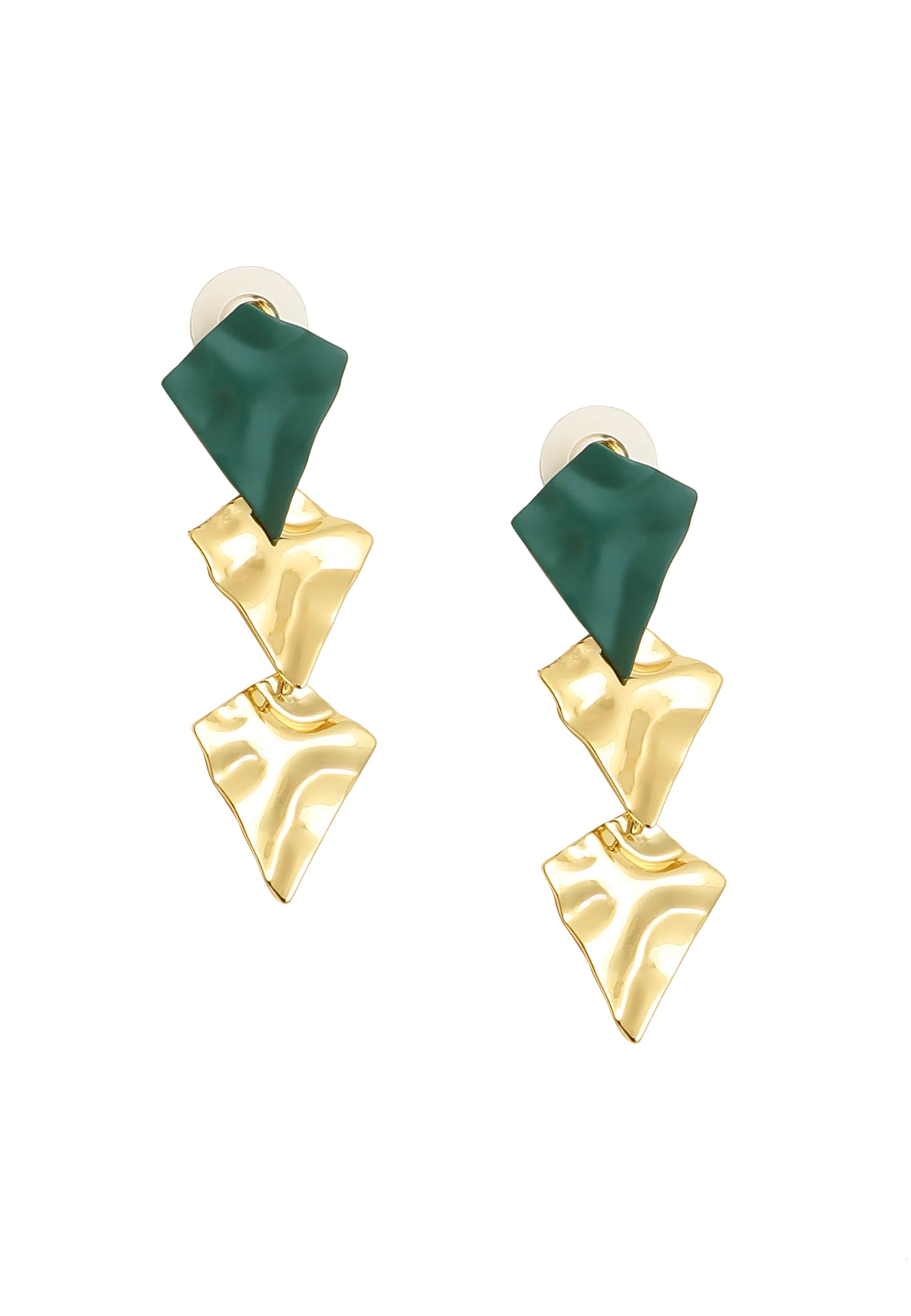 SOHI Náušnice 'Beulah' - zlatá / zelená, Produkt