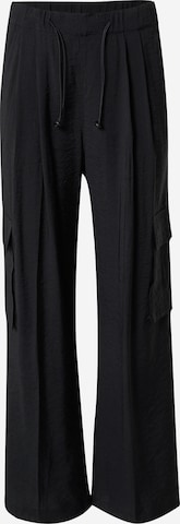 SISTERS POINT Wide leg Cargo trousers 'ELLA' in Black: front