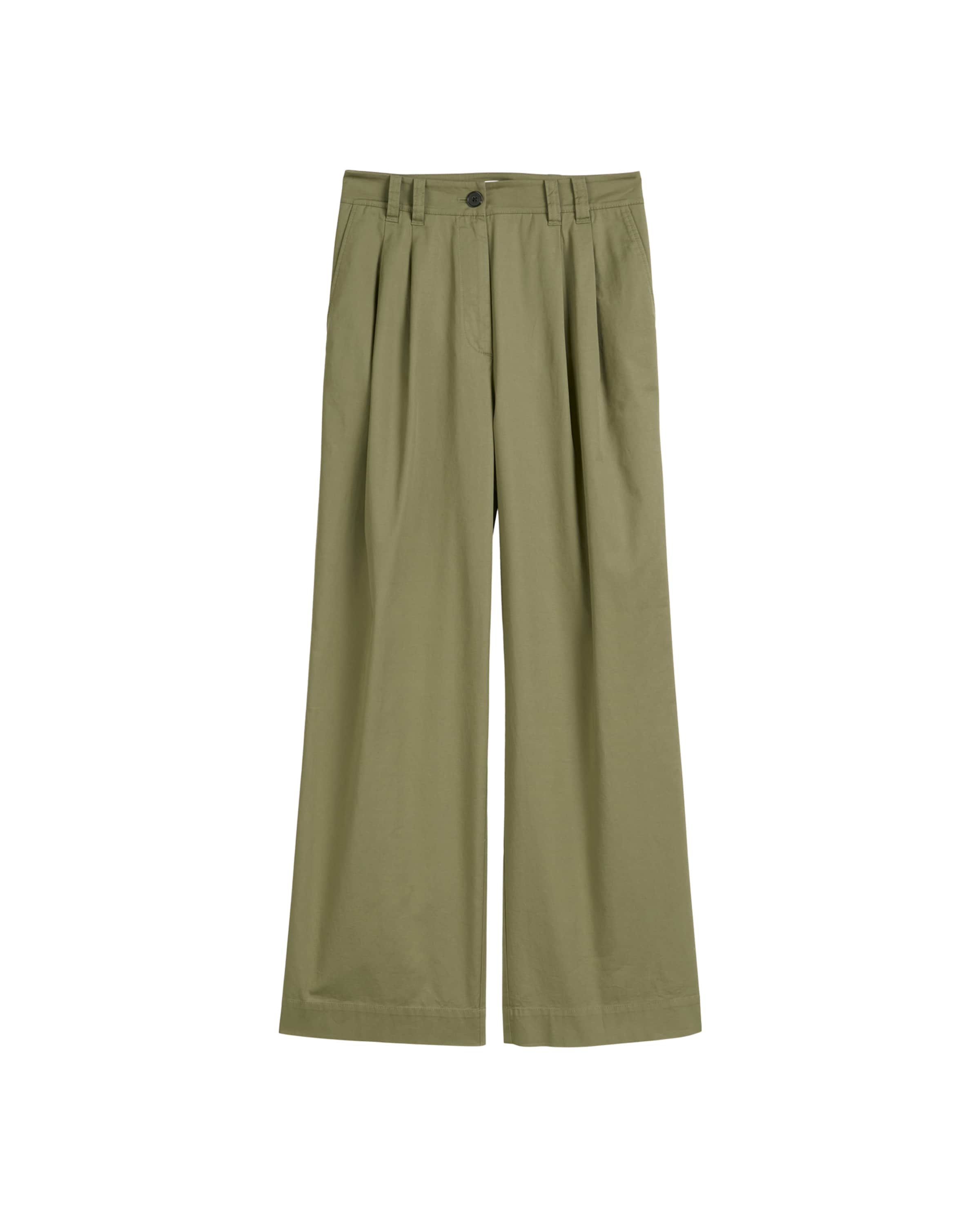 Marc O'Polo Wide leg Pleat-front trousers in Green: front