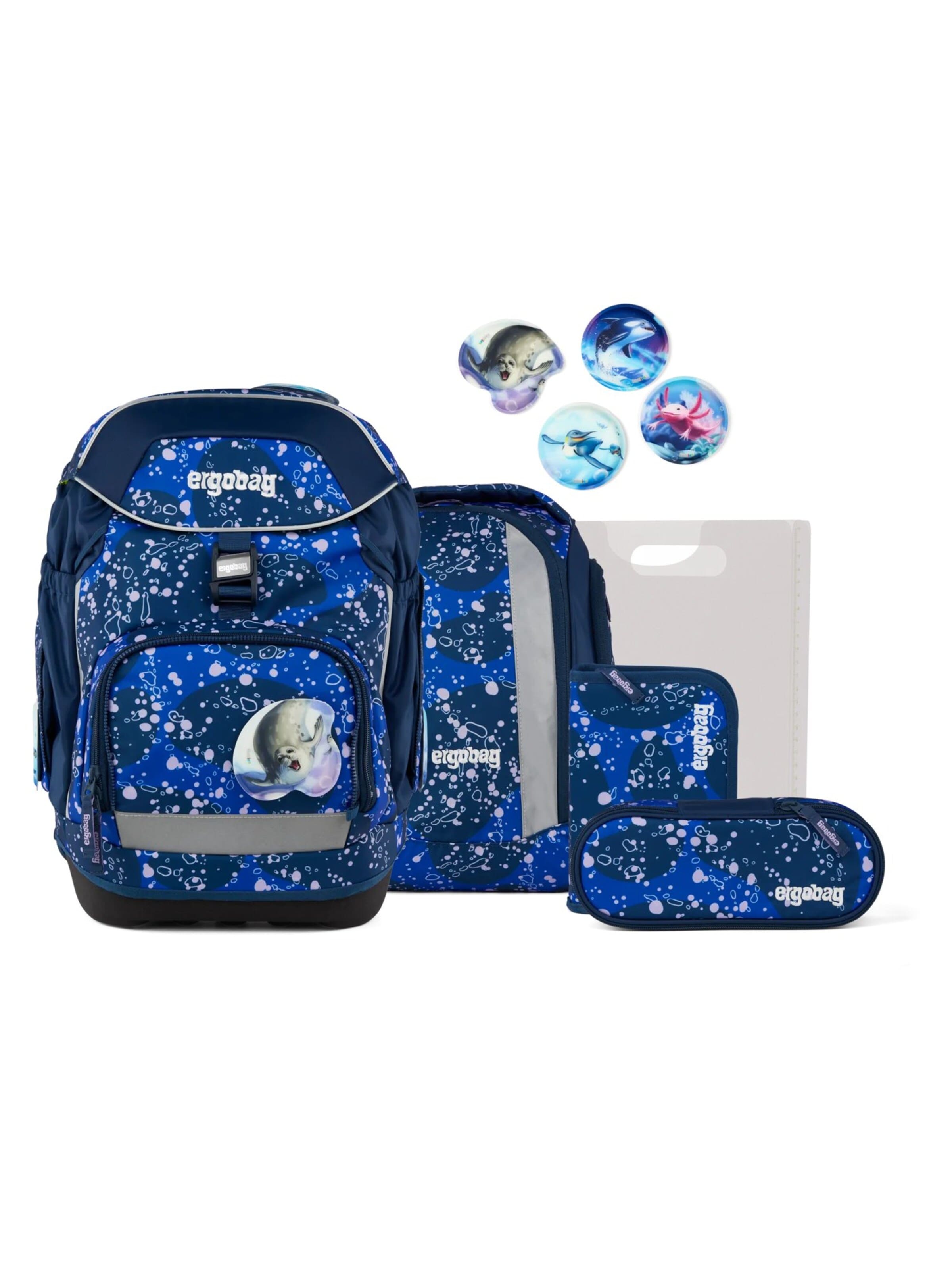 ergobag Backpack 'Schulranzen-Set pack Set' in Blue: front