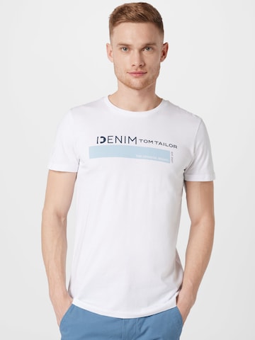 TOM TAILOR DENIM Футболка в Белый: спереди