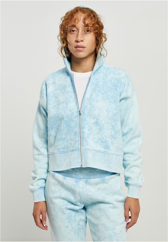 Urban Classics Zip-Up Hoodie in Blue: front