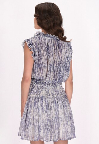 Camicia da donna di faina in blu: frontale