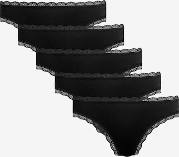 String 'COTTON LACE Tanga Women 5er Pack' Maxte en noir : devant