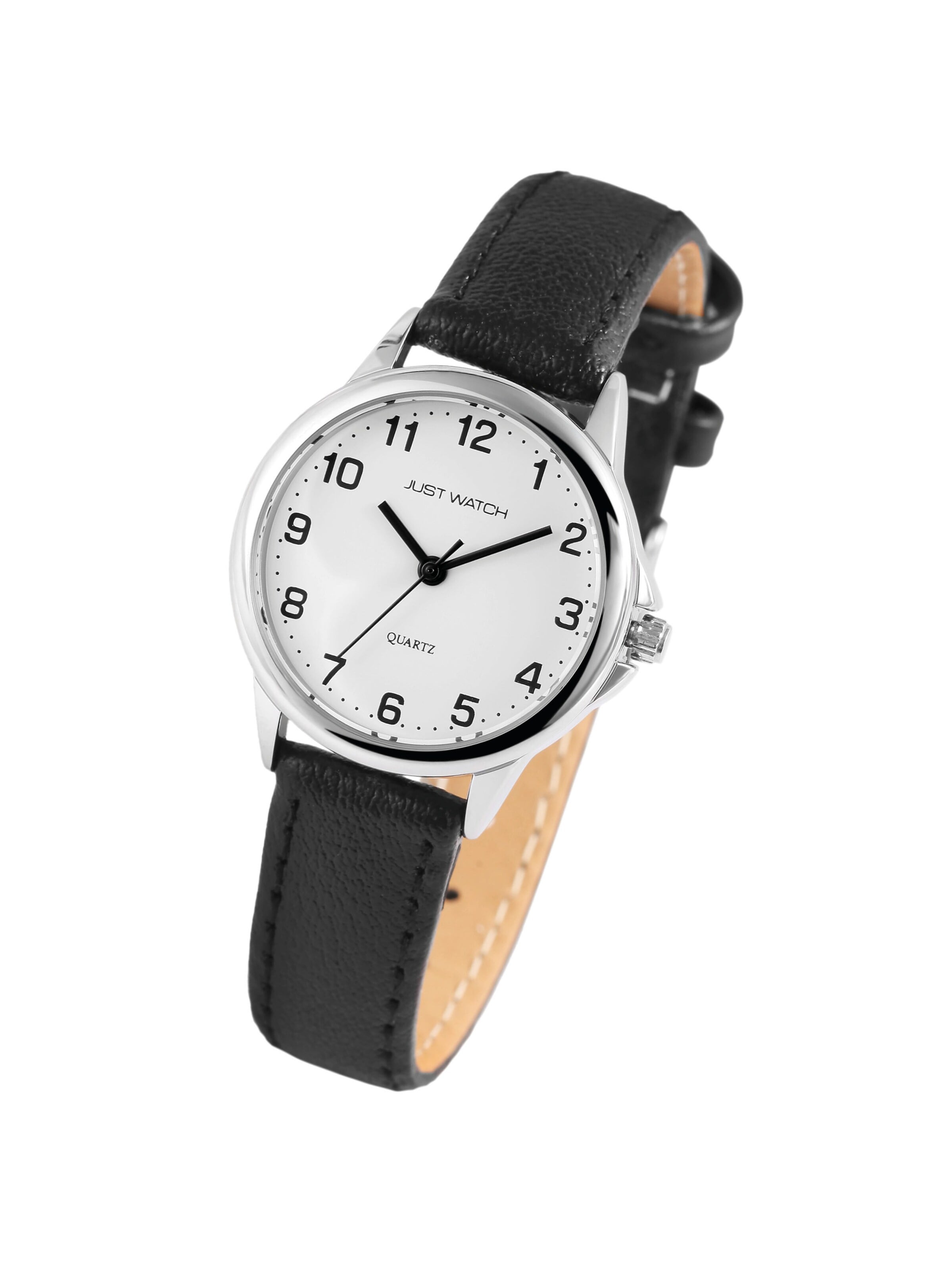 Just Watch Analog Watch 'Brigitt, Mineralglas' in Black: front