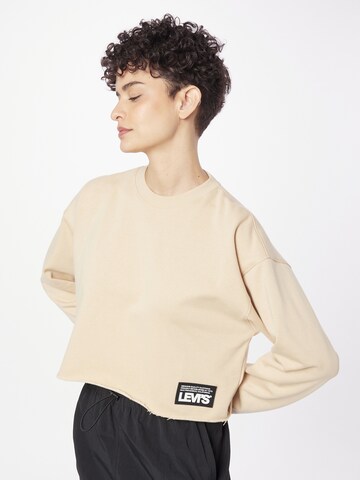 LEVI'S ® Sweatshirt 'GR Carla Raw Cut Crew' in Beige: front
