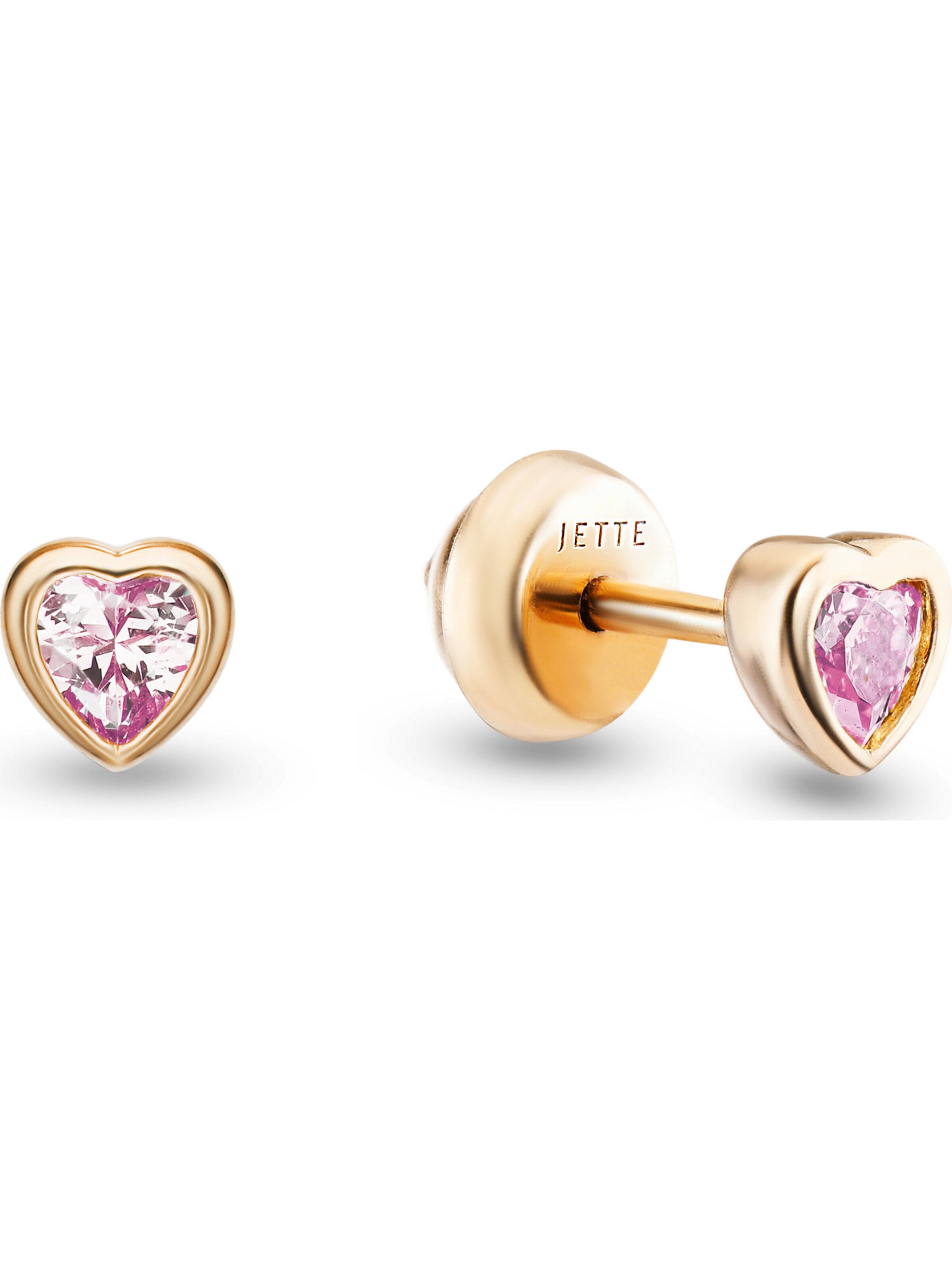 JETTE JETTE Damen-Ohrstecker 925er Silber 2 Zirkonia ' ' in Gold: Vorderseite
