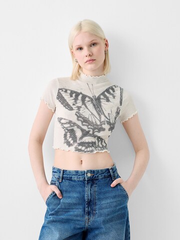 Bershka Shirt in Wit: voorkant