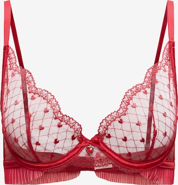 Hunkemöller T-Shirt Rintaliivi 'Cordelie' värissä punainen: etupuoli