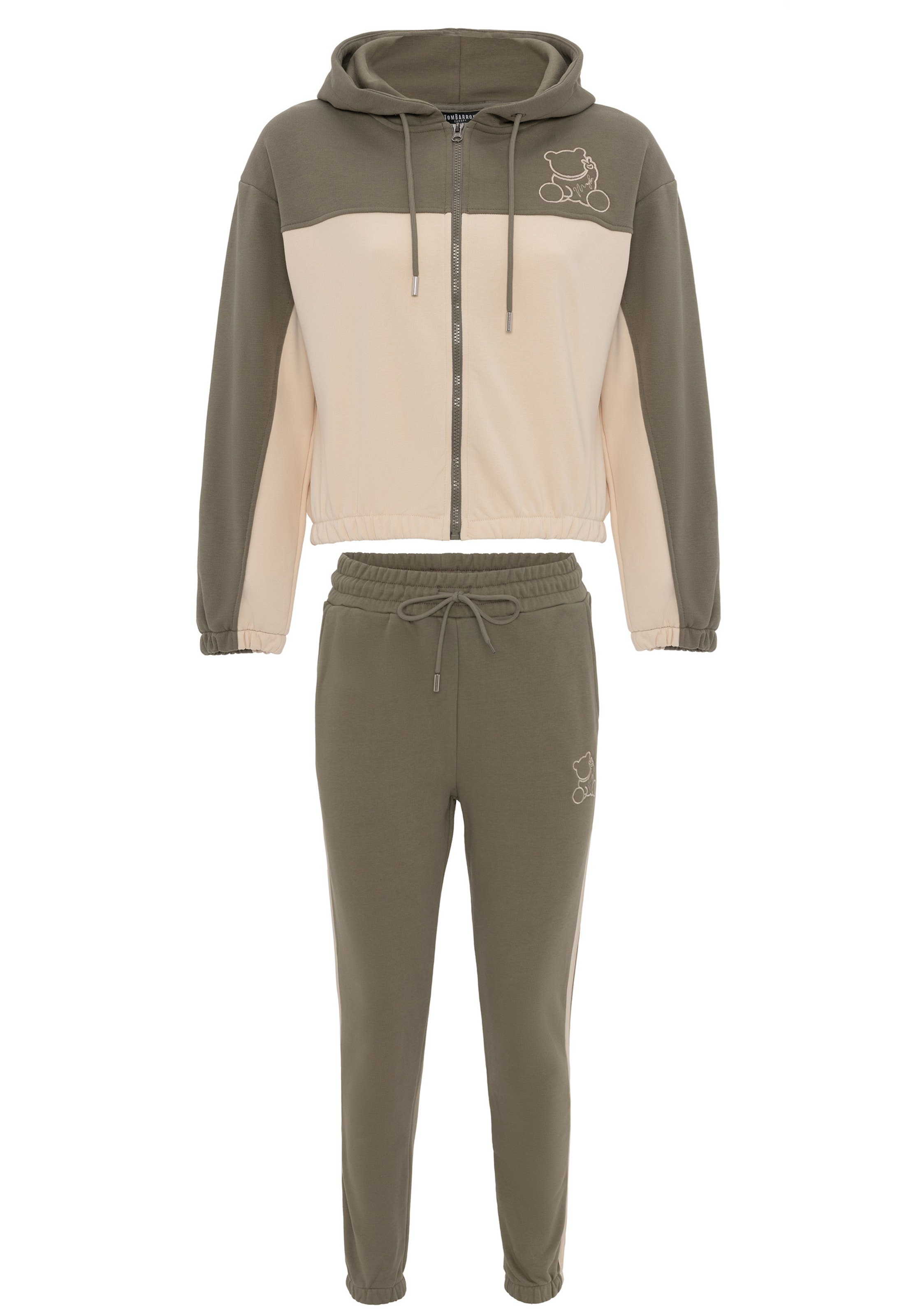 Tom Barron Joggingpak in Groen: voorkant