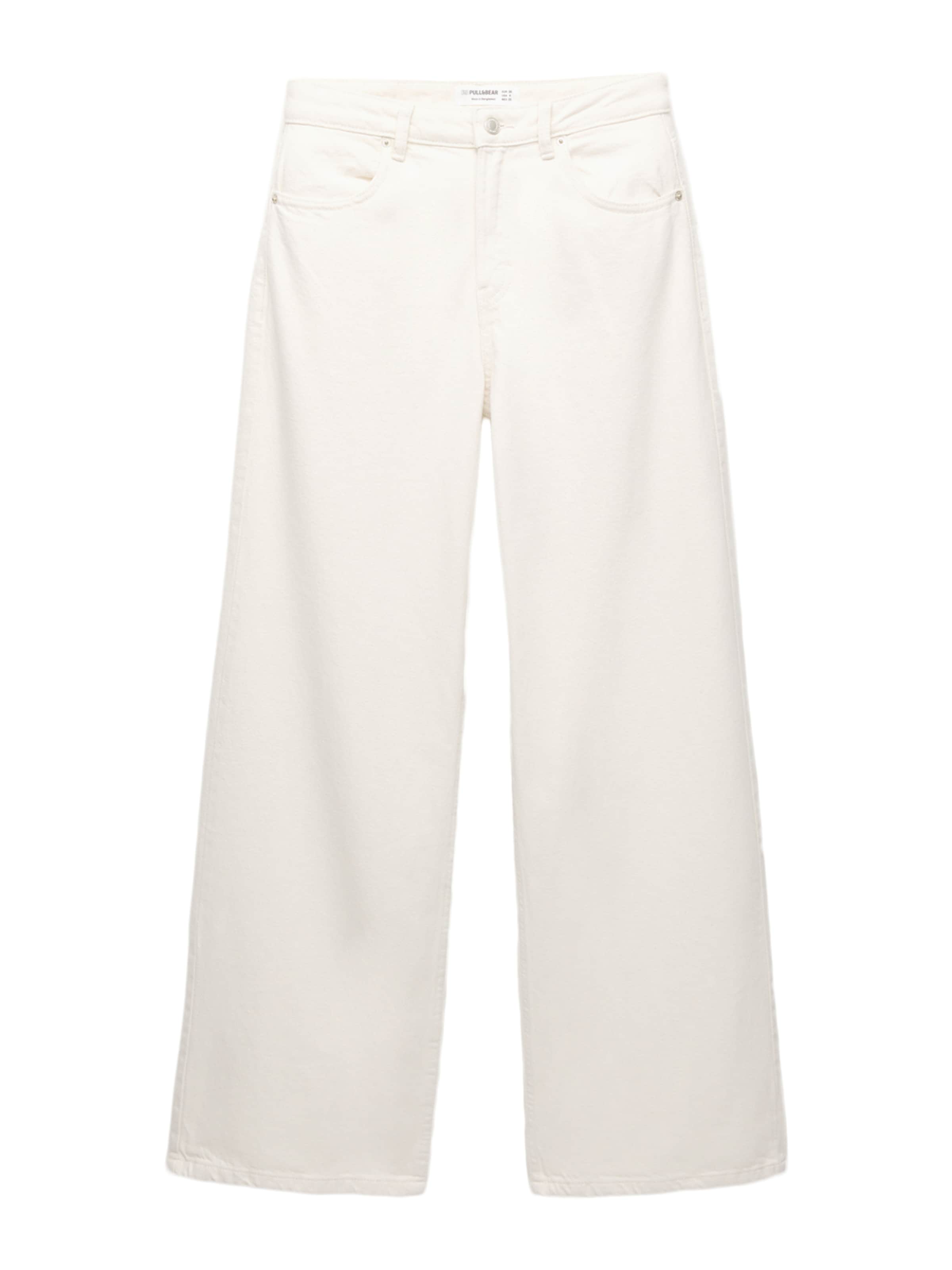 Pull&Bear Wide Leg Jeans i beige: forside