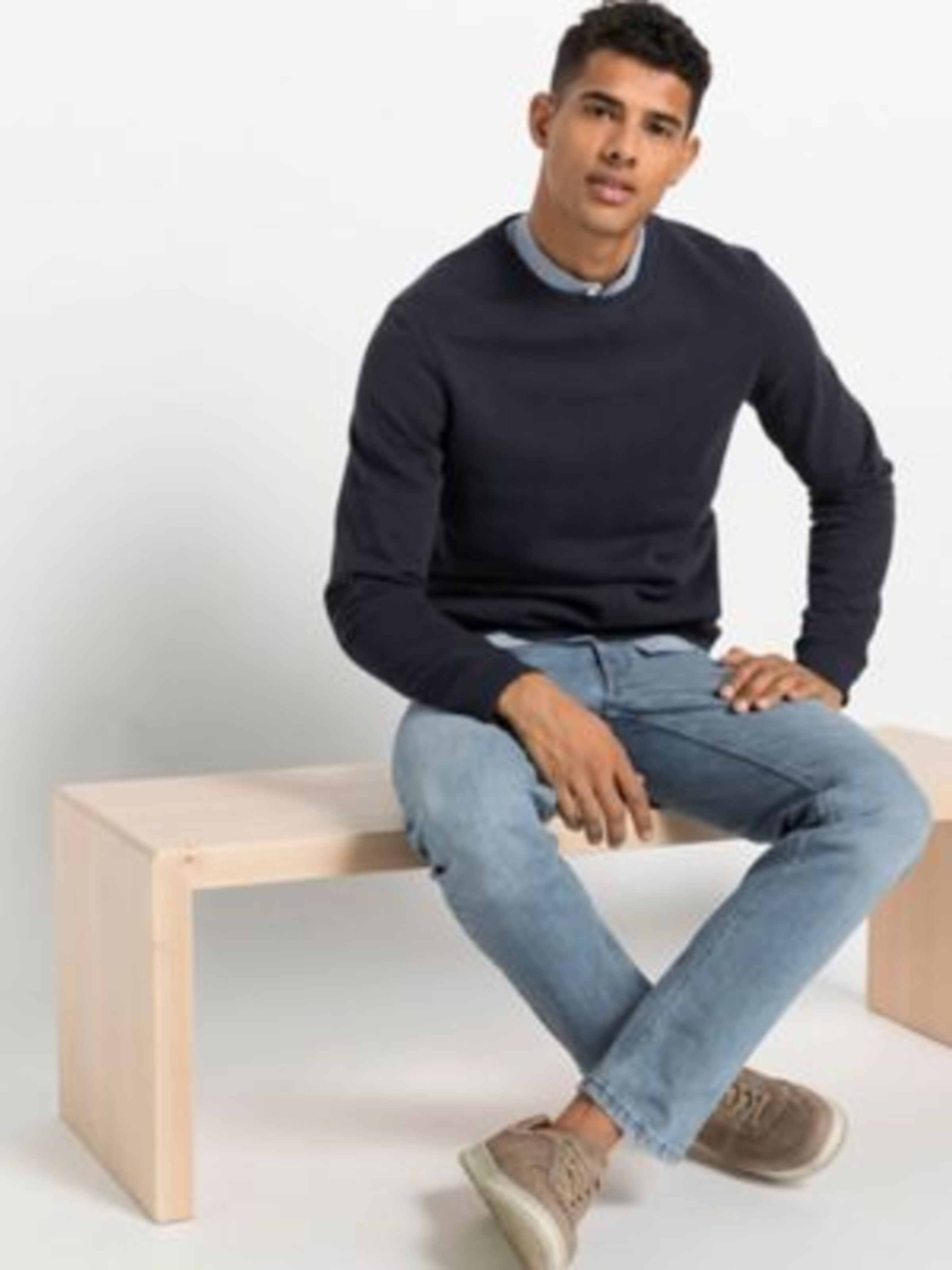 Männer Sweat hessnatur Sweatshirt in Marine - AL41041 Männer Sweat hessnatur Sweatshirt in Marine - AL41041