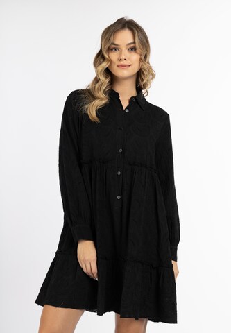 DreiMaster Vintage - Vestido camisero en negro: frente