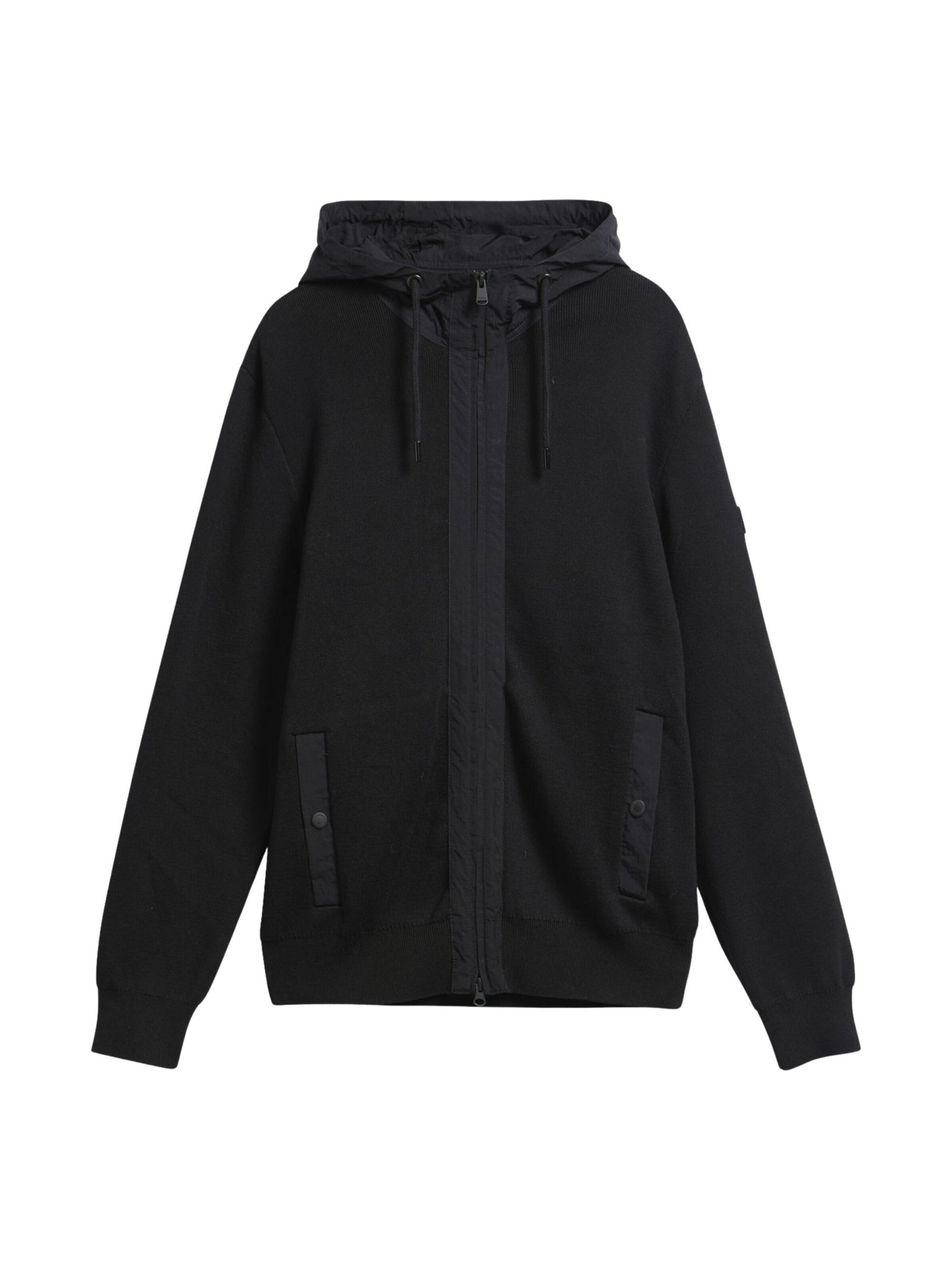Barbour International - Jersey 'BARBOUR INTERNATIONAL INLINE KNIT HOODIE Maglieria' en negro: frente