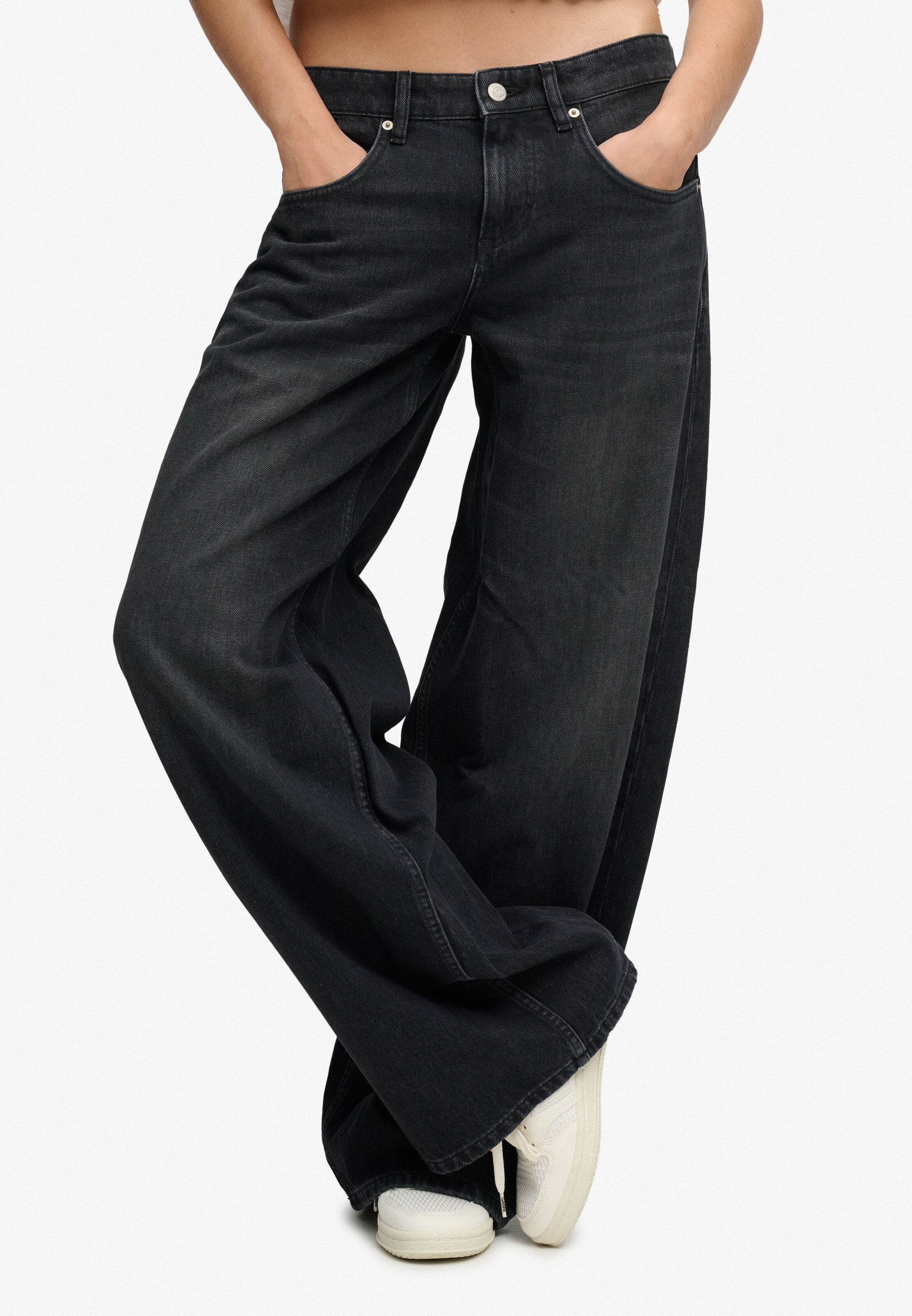 Superdry & Co Wide leg Jeans in Blauw
