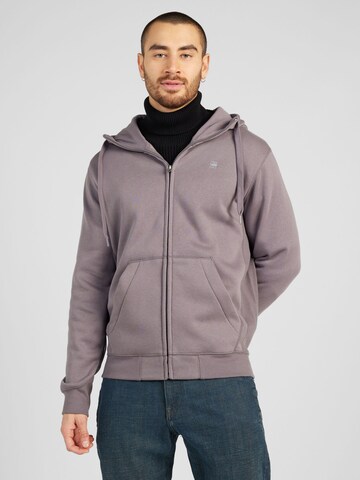 G-Star RAW Regular fit Zip-Up Hoodie 'Premium Core' in Grey: front