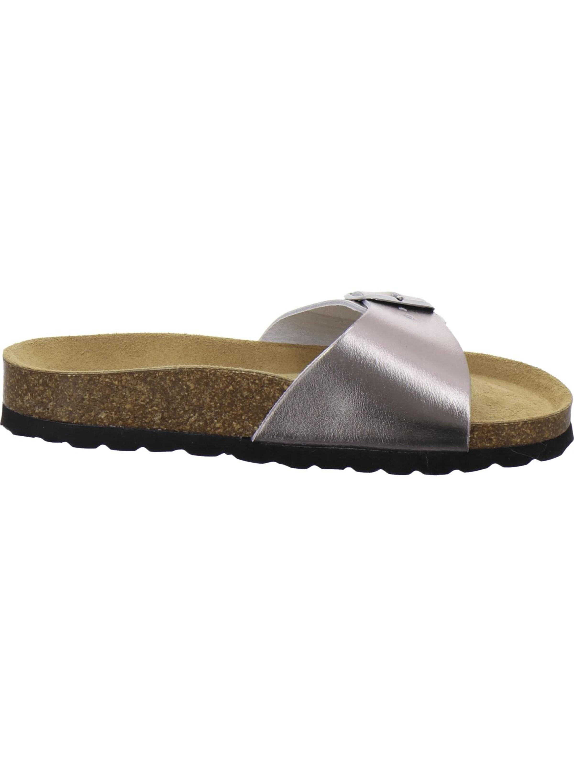Zoccoletto 'Pantoletten Damen Einschnaller metallic' di AFS-Schuhe in argento