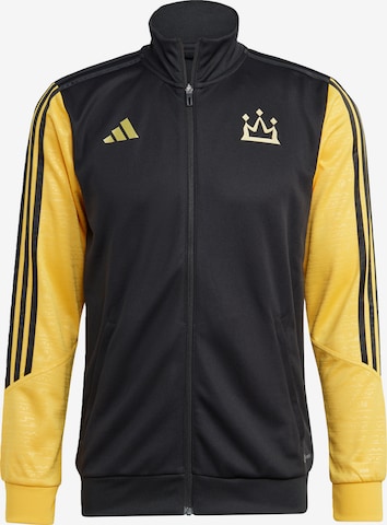 ADIDAS PERFORMANCE Athletic Zip-Up Hoodie in Black: front