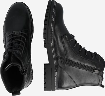 TOM TAILOR Lace-Up Ankle Boots in Black