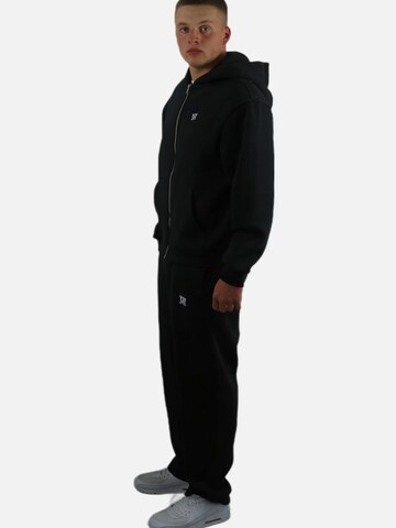 HEFTYKA Loosefit Sporthose 'OPEN LEG JOGGER'‌ in Schwarz