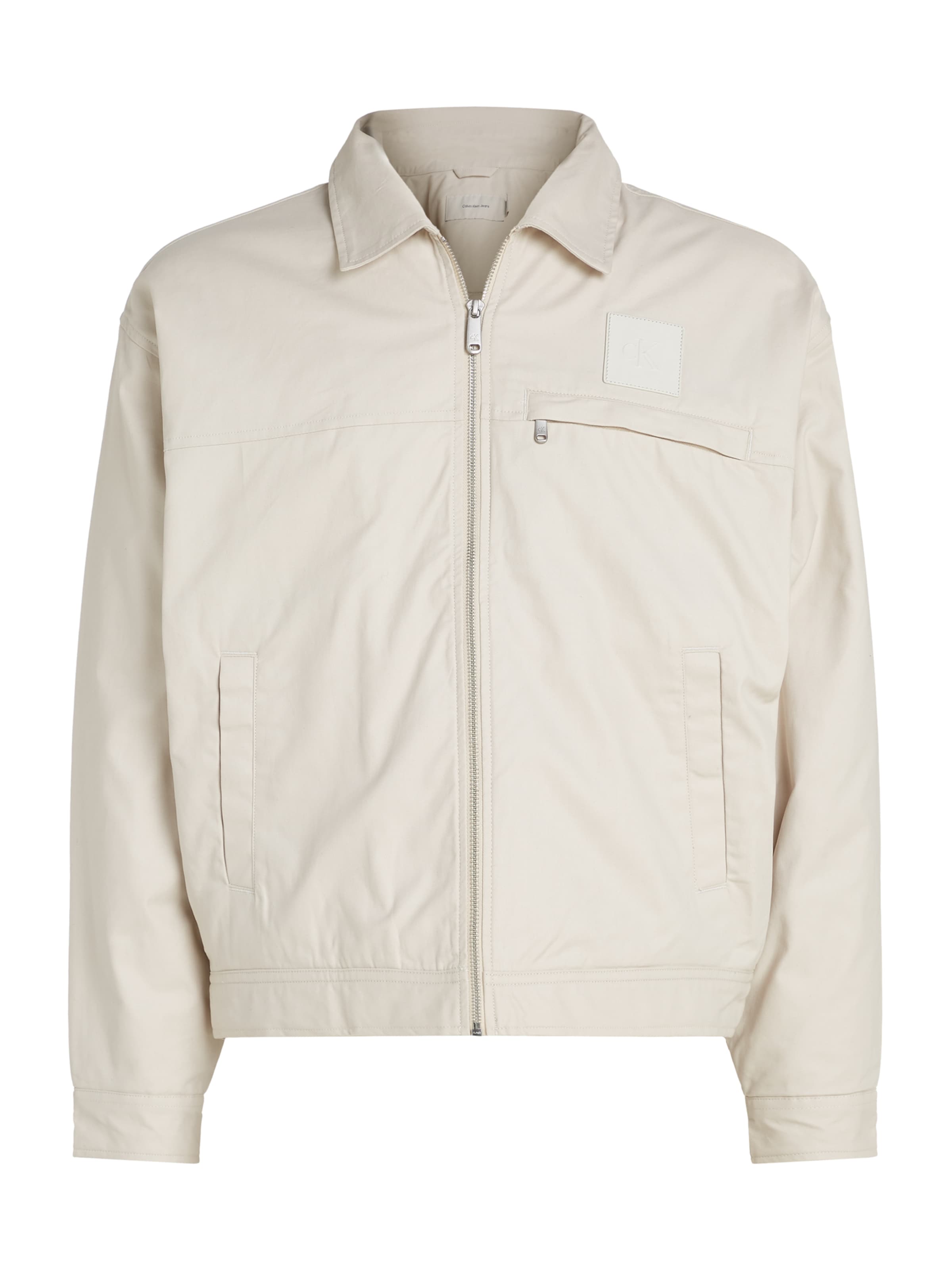 Calvin Klein Jeans Φθινοπωρινό και ανοιξιάτικο μπουφάν σε γκρι: μπροστά