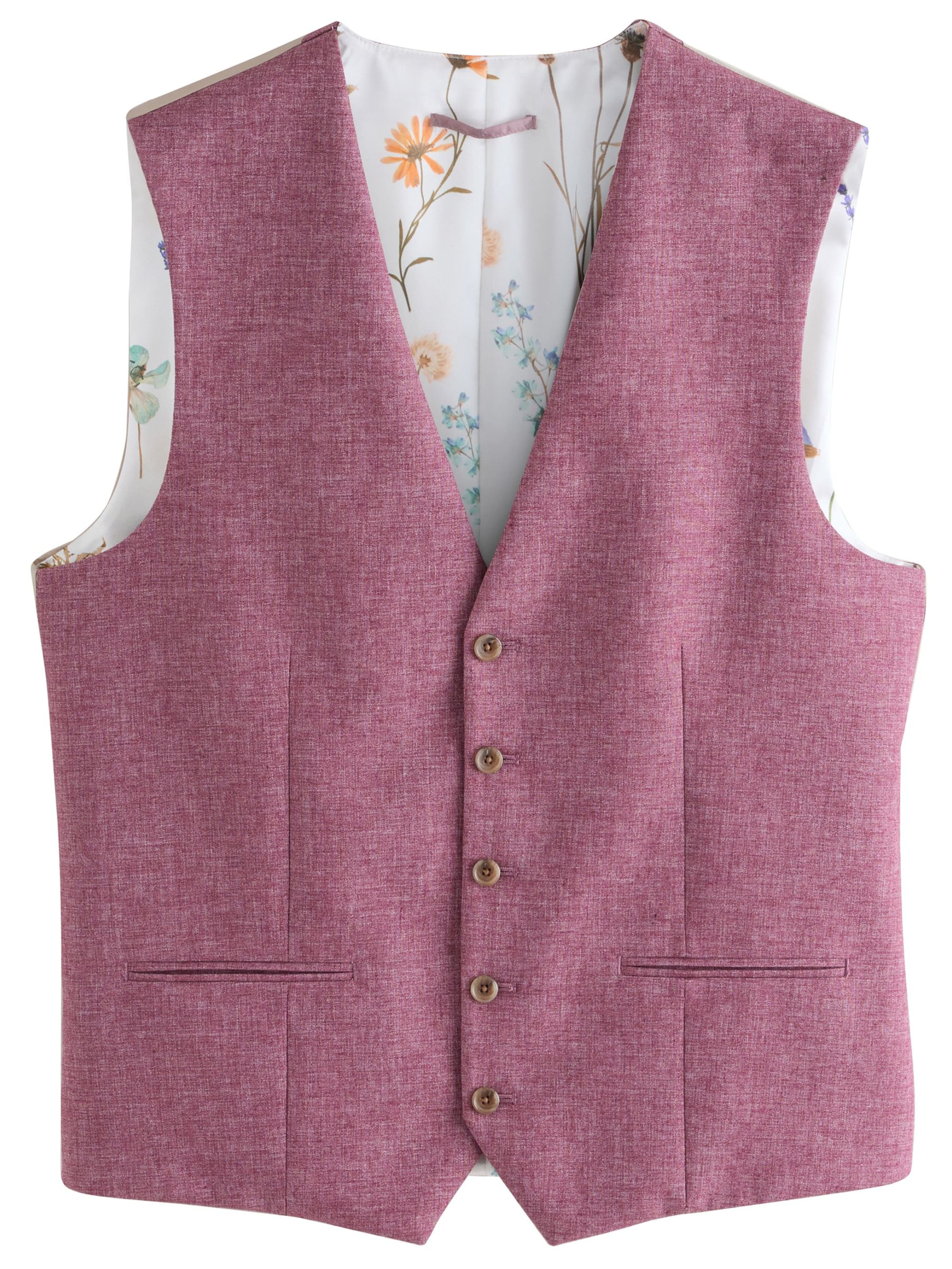 Next Suit vest in Pink: front