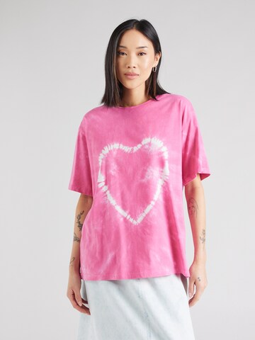 PIECES Shirt 'HEART' in Roze: voorkant