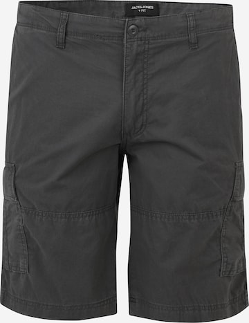 Jack & Jones Plus Regular Cargo Pants 'COLE CAMPAIGN' in Grey: front