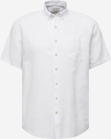 Jack's Comfort fit Button Up Shirt in White: front